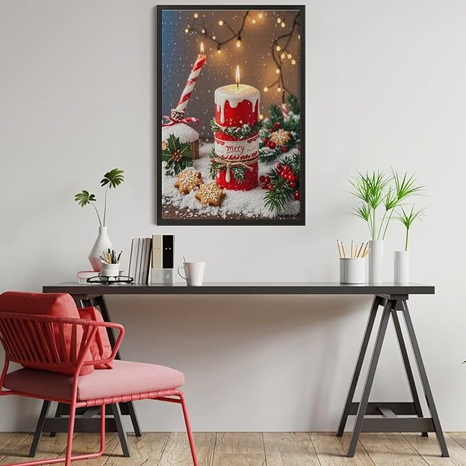 Jigsaw Puzzles for Adults 1000 Piece - Merry Christmas，Christmas Candles Wooden Puzzle，Stress Relief Games，Funny Puzzle，Unique Gifts for Wall Art ，Family Puzzles，Educational Games，Challenge Puzzles