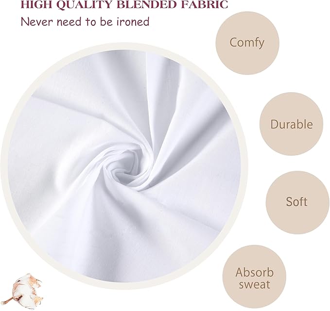 Premium Cotton Blend Handkerchiefs - Super Absorbent, Wrinkle Resistant for Sweat, Tears & Oil，Gentle on Skin,16 inch