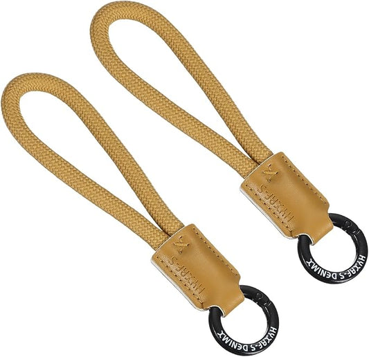 PATIKIL Handmade Cowhide Key Chain,Stylish Bag Pendant Leather Car Key Lanyard Mobile Phone Keychain Accessories, 2 Pack