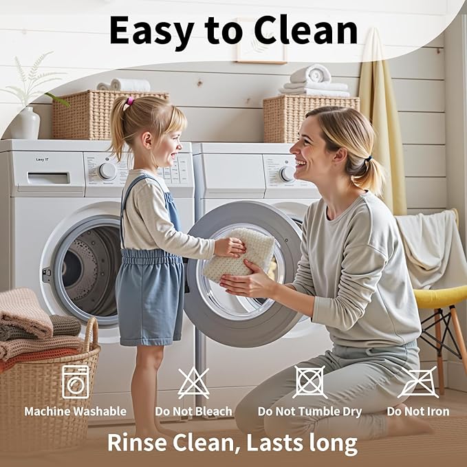 White Bathroom Rugs, Waffle Bath Mat Non Slip Washable, Super Absorbent & Quick Dry, Boho Bath Mat Farmhouse Bathroom Decor, 24'' x 48'', White