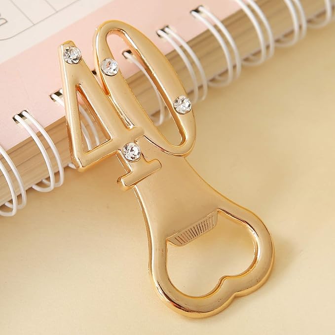 Set of 24 Gold 40th Birthday Party Favors Bottle Openers