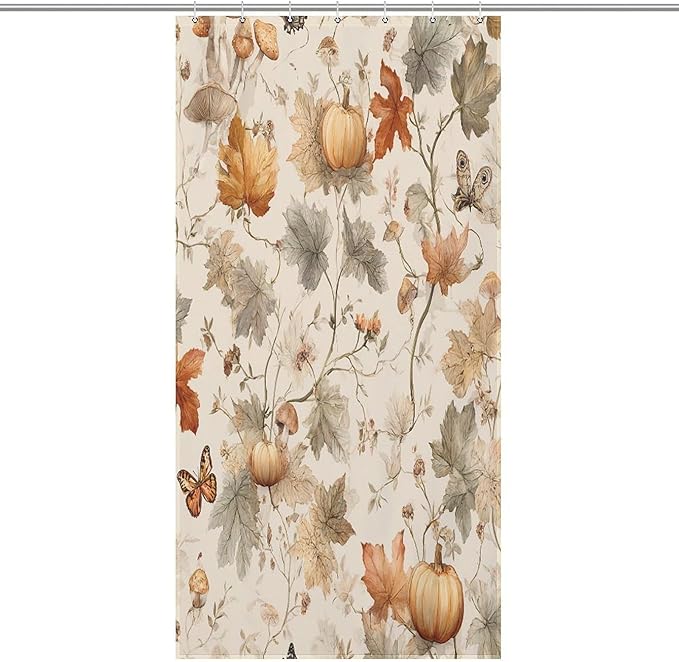 Fall Pumpkin Autumn Thanksgiving Shower Curtain Waterproof Washable Fabric Bathroom Shower Curtains for Bathroom Decorations Home Indoor Decor 35x72Inch