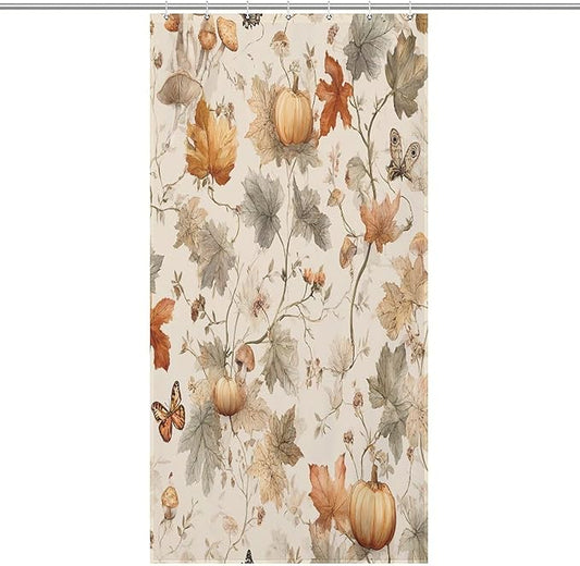 Fall Pumpkin Autumn Thanksgiving Shower Curtain Waterproof Washable Fabric Bathroom Shower Curtains for Bathroom Decorations Home Indoor Decor 35x72Inch