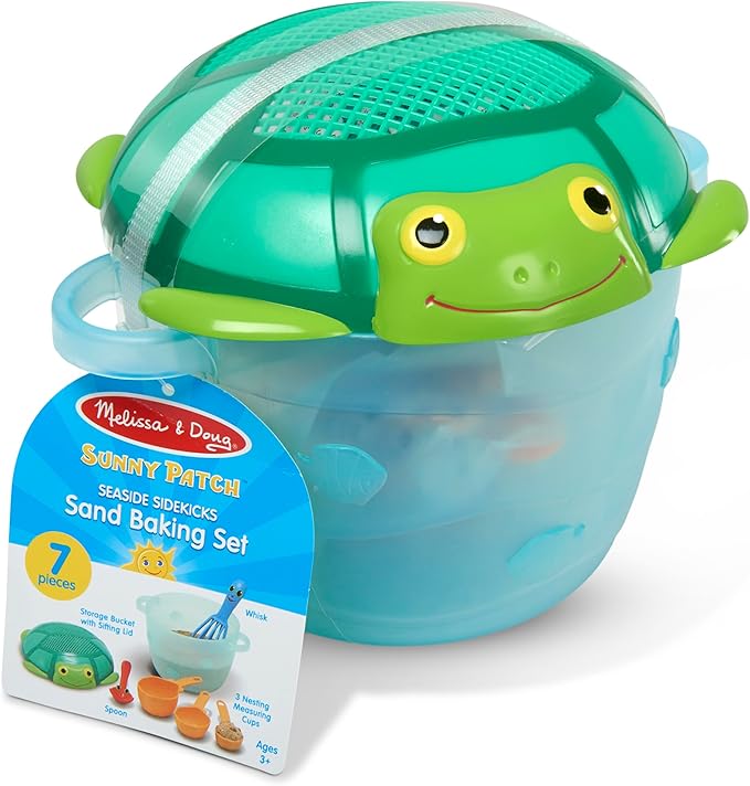 Melissa & Doug Sunny Patch Seaside Sidekicks Sand Baking Set-Beach Toy, Outdoor Play for Kids Ages 3+