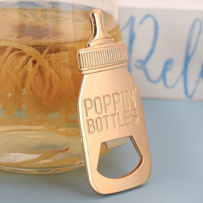 16 Pack Bottle Opener Baby Shower Favor For Guest,Cute Poppin Bottle Shaped Bottle Opener Favors for Baby Shower Souvenir Supplies and Decorations For Boy or Girl (Pink, 16)
