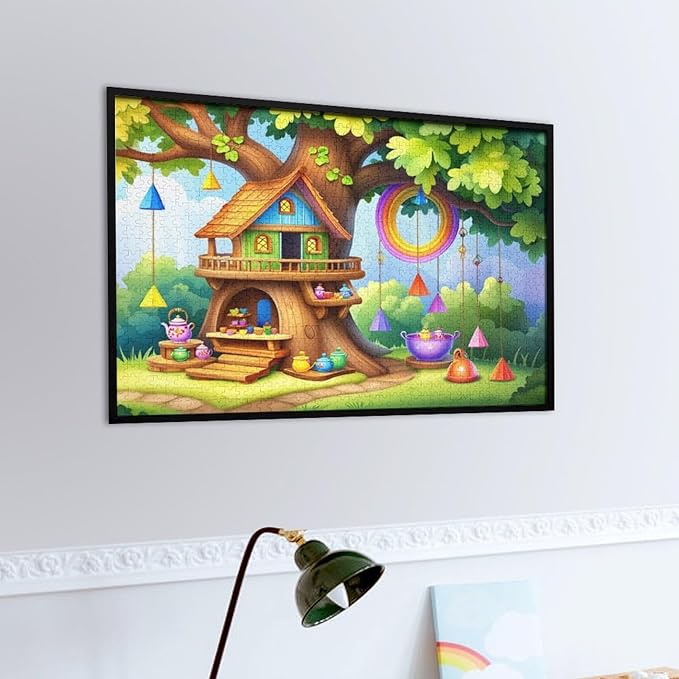 Wooden Puzzle - Fantastical Treehouse Escape Jigsaw Puzzles，Wooden Puzzles for Adults 1000 Pieces Challenge Puzzles，Educational Games，Family Puzzles，Unique Gifts for Wall Art