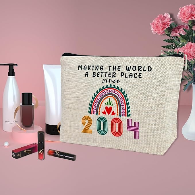 Happy 21st Birthday Gifts Ideas for Her Makeup Bags, Women, Teenage Girls Trendy Stuff, Girls, Friends, Daughter, Christmas, 2004 Funny Cosmetic Travel Pouch 21 Year Old Birthday Decorations from Mom