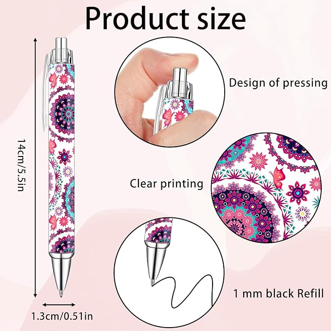Idealmuzik Boho Pens Set – Aesthetic Bohemian-Style Gel Pens for Women, Teens, and Kids – Neutral & Earthy Tone Stationery for Journaling, School, Office, and Gift Giving, 10 Pack