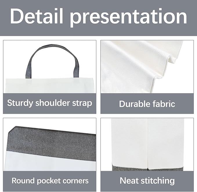 OKBA 10 pcs Sublimation Tote Bags,polyester tote bags for sublimation, blank canvas tote bags for DIY Crafting and Decorating