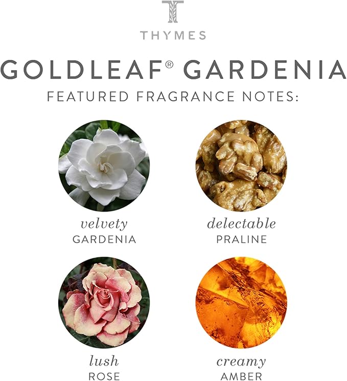 Thymes Home Fragrance Mist – Room Air Fresheners for Home Long Lasting – Air Freshener Spray – Premium Home Fragrance – Floral Notes of Gardenia, Lush Rose, & Fresh Jasmine (Goldleaf Gardenia, 3 oz)