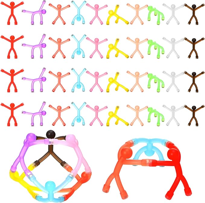 60 Pieces Fridge Magnets Humanoid Cute Men Colorful Refrigerator Magnetic Toys for Kids Translucent Magnetic Magnets for Adults Lockers, Fridge, Office, Whiteboard Decoration