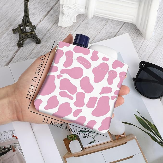 2Pcs PU Leather Small Squeeze Coin Purse Pouch Mini coin Bag Unique And Cute Wallet Cosmetic Bags Change Bag For Women Girls Men Black and pink pattern