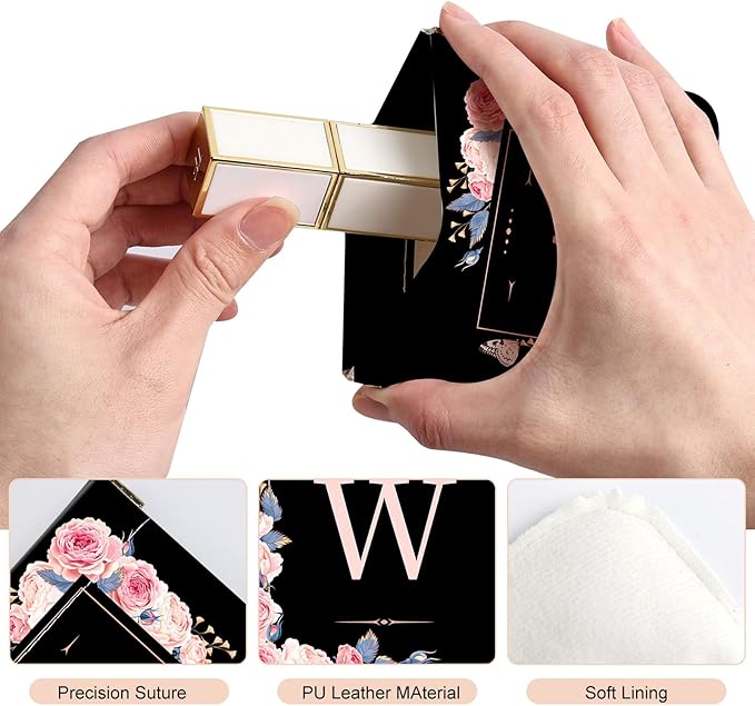 2Pcs Initial Letter PU Leather Small Squeeze Coin Purse Pouch Mini coin Bag Unique And Cute Wallet Cosmetic Bags For Women Girls Men Change Bag Letter W