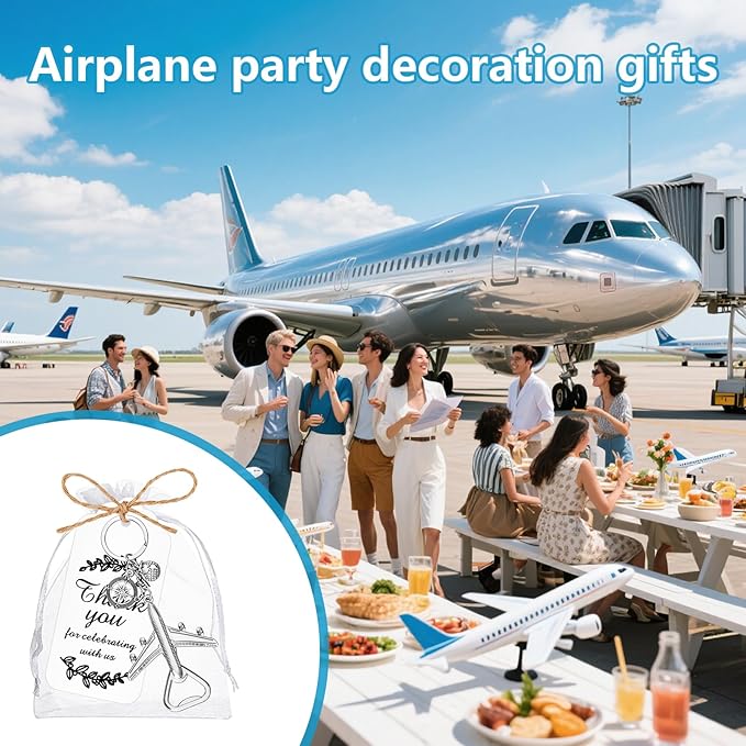 VZCBZC 50PCS Airplane Bottle Opener Keychain for Travel Party Favors Air Plane Beer Bottle Openers for Guests,Party Souvenirs or Decorations