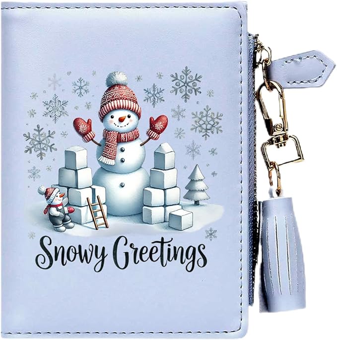 GEEAD Custom Design Small Wallets for Women Bifold Slim Coin Purse Zipper ID Card Holder for Christmas