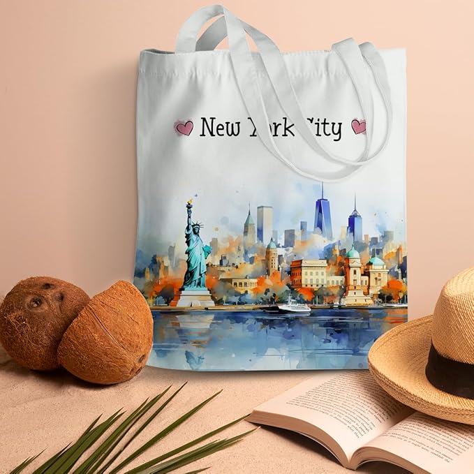Jeilink New York Souvenirs and Gifts Beach Weekender Tote Travel Reusable Grocery Bags Girls Trip
