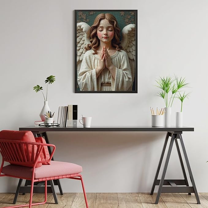 Wooden Puzzle - Classic Angel Praying Jigsaw Puzzles，Wooden Puzzles for Adults 500 Pieces Challenge Puzzles，Educational Games，Family Puzzles，Unique Gifts for Wall Art,Funnny Puzzles