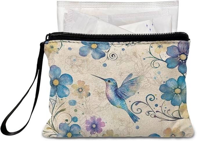 Dolyues Hummingbird Change Purses With Zipper Blue Zipper Coin Purse Womens Wallets And Change Purses Fashion Money Pouch For Women