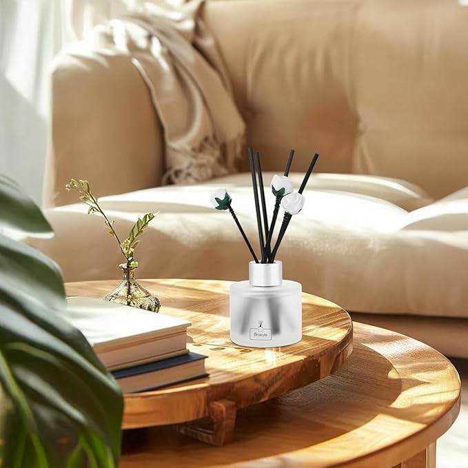 Brakula 2 Pack Reed Diffuser Set, Lemon Verbena Scented, Home Fragrance with 14 Sticks Bathroom Decor, Reed diffusers for Home 6.76 fl oz (Lemon Verbena)