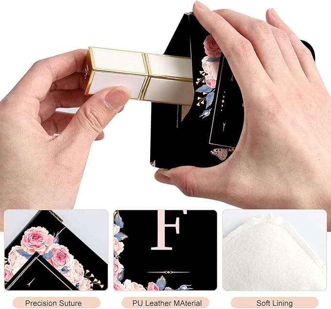 2Pcs Initial Letter PU Leather Small Squeeze Coin Purse Pouch Mini coin Bag Unique And Cute Wallet Cosmetic Bags For Women Girls Men Change Bag Letter F