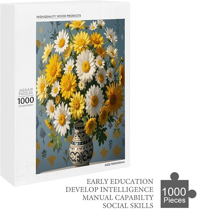 Jigsaw Puzzles for Adults 1000 Piece - Chrysanthemum Themed Wooden Puzzles，Unique Gifts for Wall Art ，Funny Puzzles，Stress Relief Games，Puzzle Games Challenge Puzzles
