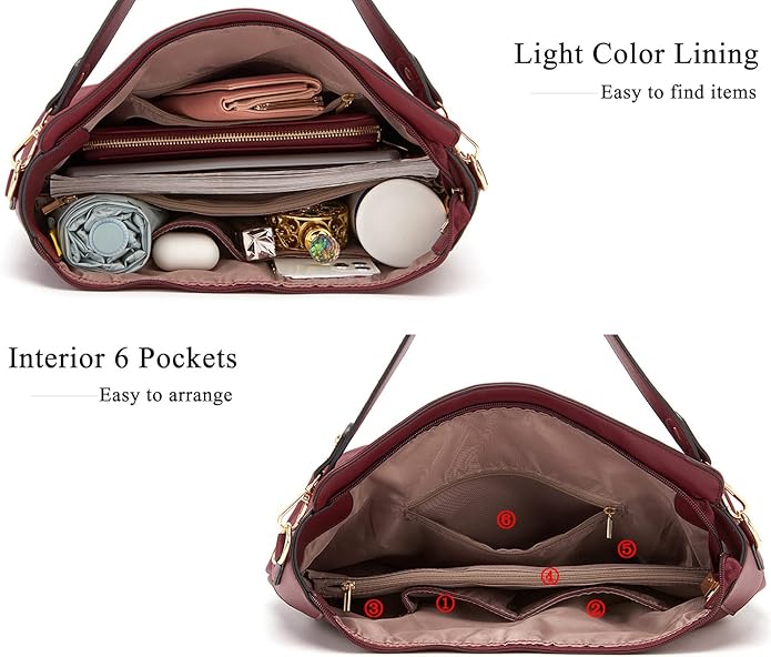 Large Crossbody Bags Ladies Shoulder Handbags Purse and Wallet Set for Women Totes Hobo Purses