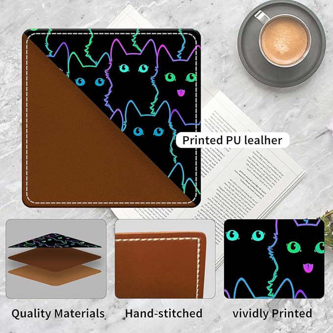Cute Leather Bookmarks, Fun Triangle Making Corner Bookmark, Book Accessories for Reading Book Lovers, Unbreakable Page Markers for Women Men Cute Cats