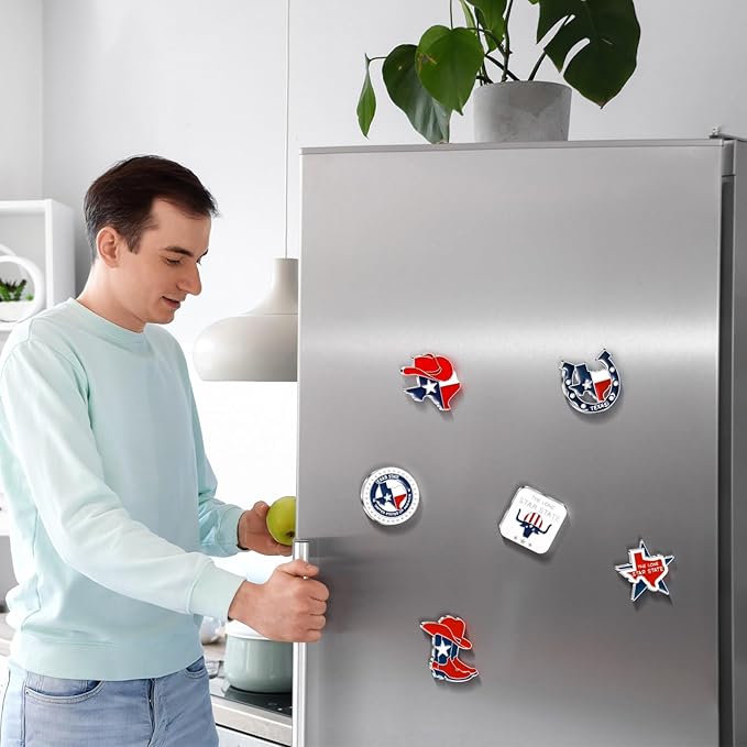 Konohan 24 Pcs Texas Keychain Magnet Set Texas Gifts Souvenirs Lone Star State Shaped Keychain Fridge Magnet Texas Collection