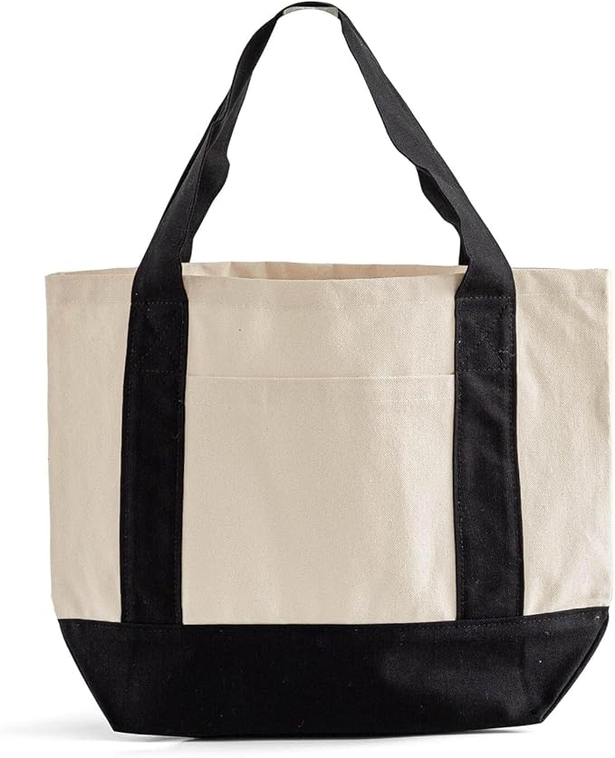 TBF 12 Pack Mini Iconic Canvas Shopping Bags with Gusset – Reusable Eco-Friendly Tote Bags with Handles