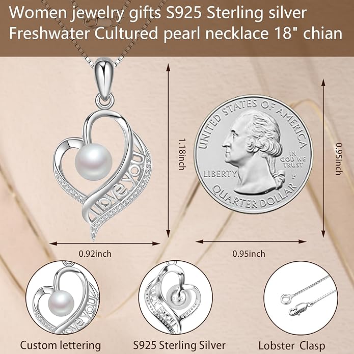 Mothers Day Gifts for Mom -Grandma Mom from Daughter Son, Gifts for Wife Nana Mother Birthday-Christmas Day for Women Her Jewelry Gift, Pearl Necklaces