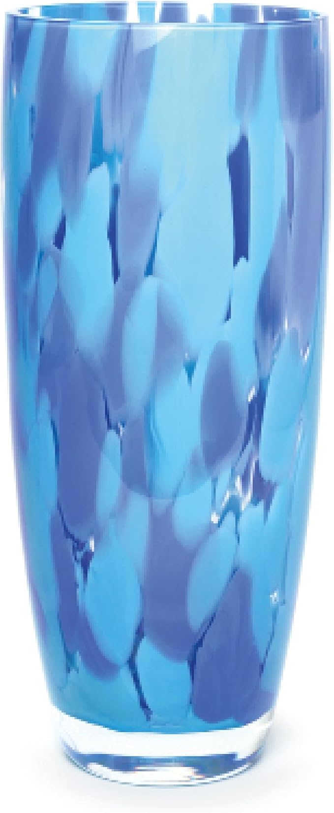 Ca D Oro Murano-Style Glass Vase Blue Confetti Effect Hand Blown Art Glass Crystal for Flower, Room Decoration and Centerpiece - Model AD3