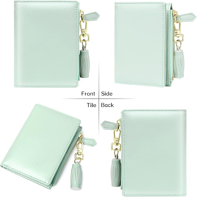 GEEAD Small Wallets for Women Bifold Slim Coin Purse Zipper ID Card Holder