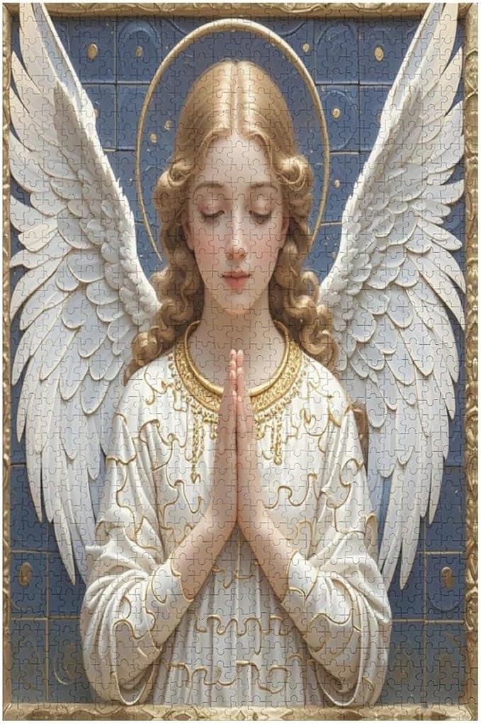Wooden Puzzle - Classic Angel Praying Jigsaw Puzzles，Wooden Puzzles for Adults 1000 Pieces Challenge Puzzles，Educational Games，Family Puzzles，Unique Gifts for Wall Art
