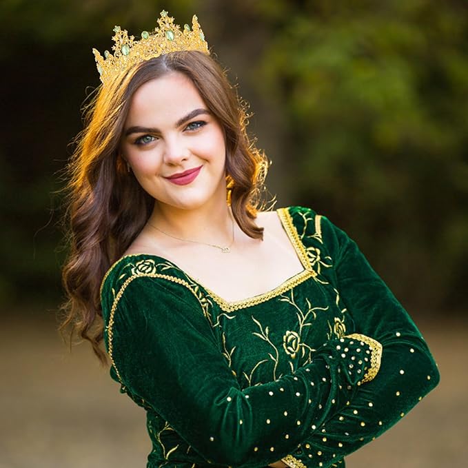 Didder Green Gold Princess Tiaras and Crowns for Women and Girls Birthday Tiara Crown Halloween Costume Party Prom