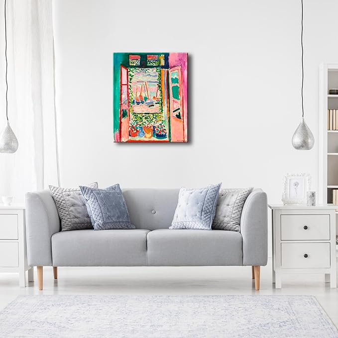 Wieco Art Canvas Print Wall Art Open Window Collioure 1905 by Henri Mattise Abstract Colorful Art Matisse Posters Canvas Prints for Wall and Home Office Decorations
