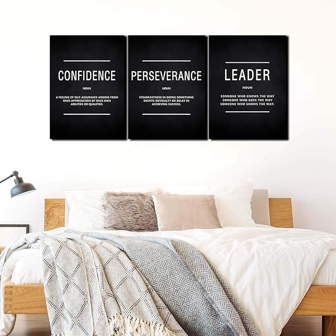BWSPACE Inspirational Wall Decor Motivational Canvas Wall Art, grind hustle wall art 3 Pieces Wall Art Decorations for Office Living Room and Bedroom Decor (48" W x 24" H, CPL)