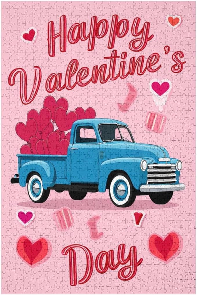Wooden Puzzle - Happy Valentine's Day Jigsaw Puzzles，Wooden Puzzles for Adults 1000 Pieces Challenge Puzzles，Educational Games，Family Puzzles，Unique Gifts for Wall Art
