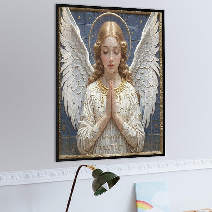 Wooden Puzzle - Classic Angel Praying Jigsaw Puzzles，Wooden Puzzles for Adults 1000 Pieces Challenge Puzzles，Educational Games，Family Puzzles，Unique Gifts for Wall Art