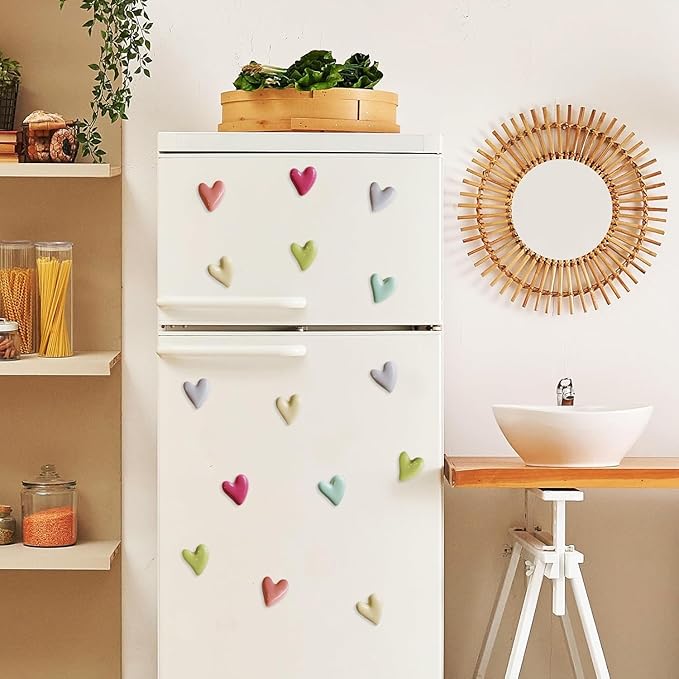 30PCS Refrigerator Magnets Colorful Fridge Magnets Cute Small Love Heart Decorative Magnet Set for Whiteboard Cabinet Locker Classroom Home Kitchen Office(Cute Heart, 30PCS)
