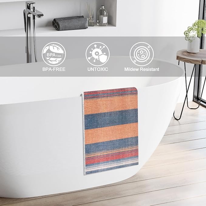 Shower Mat Bathtub Mat Non-Slip - 16x39 Inch, Soft Comfort Bath Mat with Drainage Holes, PVC Loofah Massage Bathmat for Shower, Tub, Bathroom, Wet Areas, Quick Drying