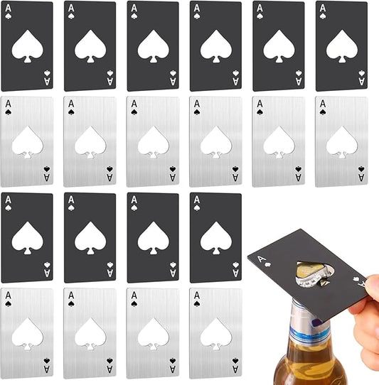 50 Pcs Ace of Spades Bottle Openers, Stainless Steel, Personalized Poker Card Bottle Openers,Nice for Wedding Party Favors, Groomsmen Gifts & Bulk Bar Supplies