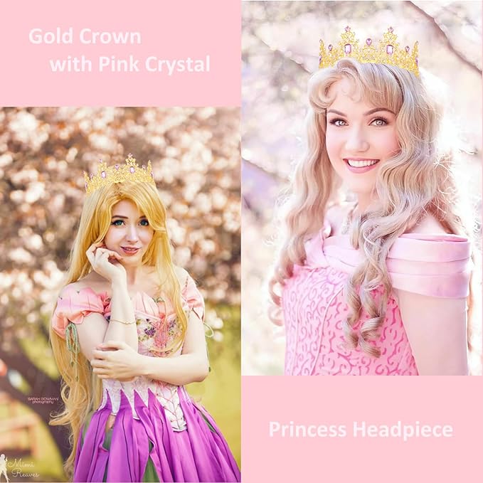 Didder Purple Gold Princess Crown Birthday Tiara Prom Queen Tiaras and Crowns for Women and Girls Halloween Costume Headpiece Hair Accessories