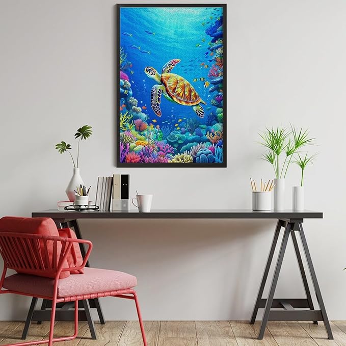 Jigsaw Puzzles for Adults 1000 Piece - Sea Turtle Wooden Puzzle，Puzzle Games， Stress Relief Games，Funny Puzzles，Unique Gifts for Wall Art ，Family Puzzles，Educational Games