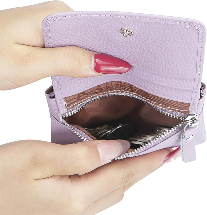 Royal Bagger Genuine Leather Women's Coin Purse - RFID Blocking Small Wallet, Casual Zipper Change Pouch for Daily Use 3200 (Black)