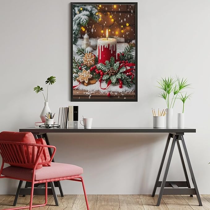 Jigsaw Puzzles for Adults 1000 Piece - Merry Christmas，Christmas Candles Wooden Puzzle Puzzle Games， Stress Relief Games，Funny Puzzles，Unique Gifts for Wall Art ，Family Puzzles
