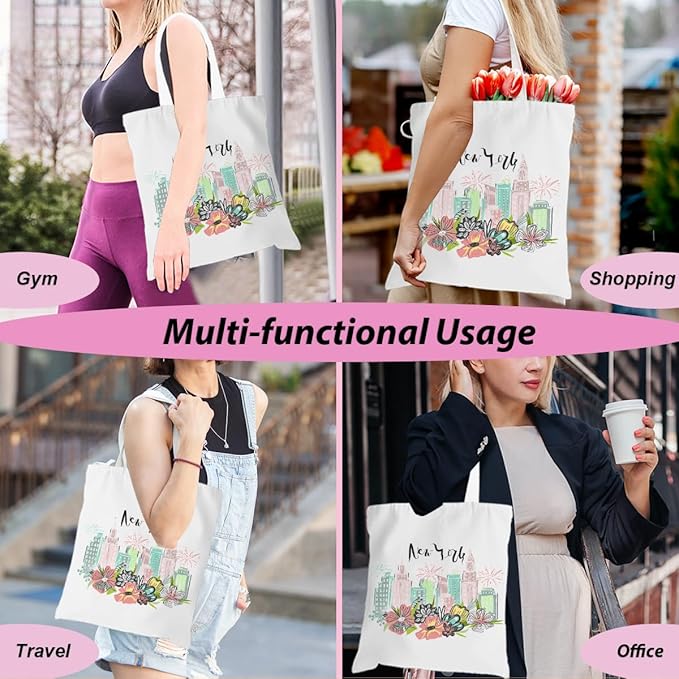 Jeilink New York Souvenirs and Gifts Beach Weekender Tote Travel Reusable Grocery Bags Girls Trip