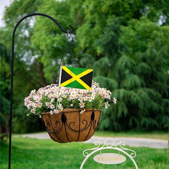20 Pack Jamaica Flags Jamaican Stick Flag Small Mini Handheld Flags for Decorations,（ 5 × 8inches）, essential for parties and celebrations