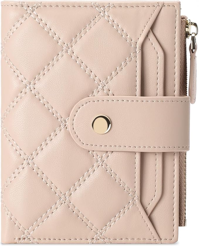 SENDEFN Small Wallet for Woman Leather RFID Blocking Bifold Zipper Pocket Credit Card Holder