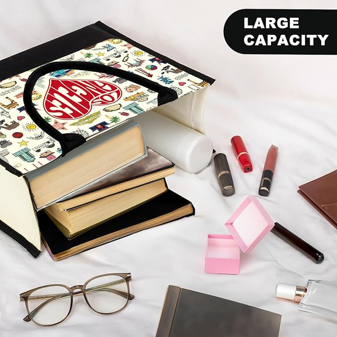 Boston Dallas Washington DC San Francisco Los Angeles China Travel Tote Bag Makeup Bag Set