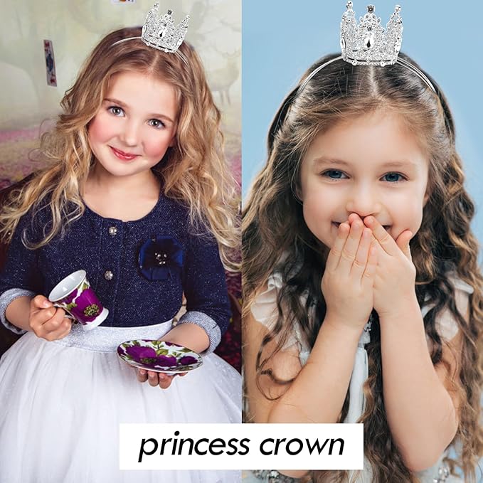VELSCRUN Silver Crystal Tiara Headband, Crowns for Women, Princess Girls Tiaras, Royal Queen Crown Princess Quinceanera Headpieces for Birthday Prom Bride Wedding Pageant Party Hair Band